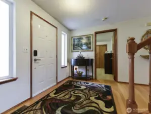 Front entrance. Real wood trim.