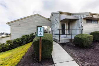 Pathway to gym and pool.