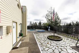 Pool and hot tub area.