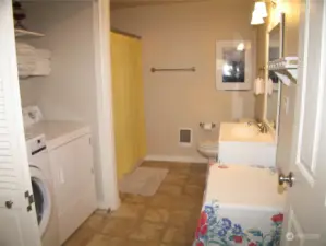 Large Bath and Laundry on bottom floor right off the Big room.