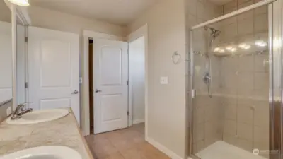 Doors lead to the water closet, walk-in closet, and primary bedroom.