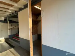 Storage area next to the back entry stairs