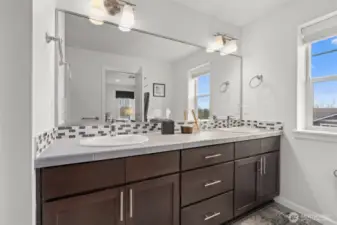 Dual vanity in Primary bathroom