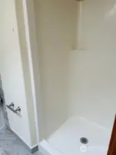 The shower area.