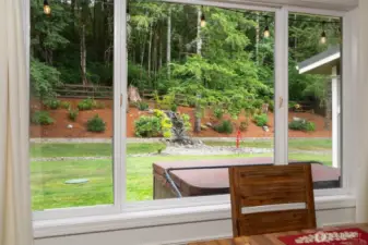 Beauty greets you as you enter the home through the large window in the dining room.