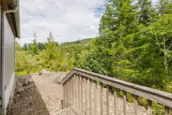 Private lot surrounded by evergreens for a serene setting.