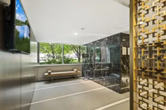 Efficient and secure mail room designed for resident convenience.
