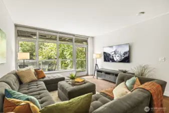Enjoy year-round comfort with central air conditioning and remote-controlled solar shades.