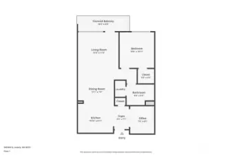Open-concept floorplan featuring 1 bedroom, 1 bath, and a versatile den.