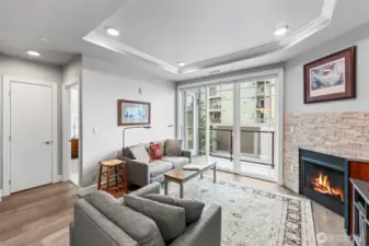 Easy-care hardwood floors throughout the main living areas