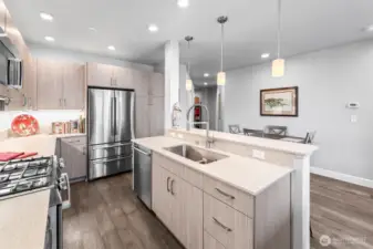 The under-counter lighting makes prep work a snap