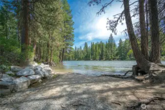 Just steps from your door, enjoy private Ponderosa beach access for hanging out, water play or river floats.