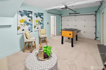 One of the DADU garage spaces is semi-finished to provide extra flex space.