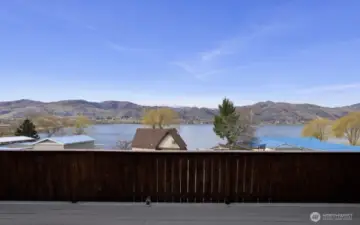 View from the deck, outside of living room sliding door.