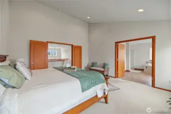 Primary bedroom showing shower and onsuite