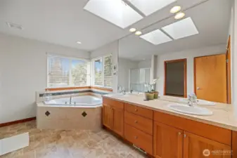 Private ensuite bathroom  with shower and tub