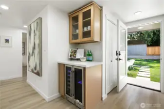 Bev fridge/ coffee bar for entertaining