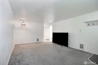 Living room with kitchen & Dining to the right past the T.V.