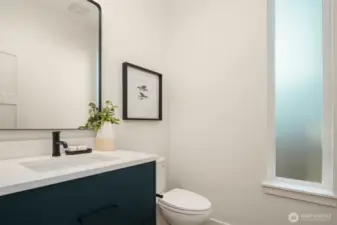 The half bath on the main level.