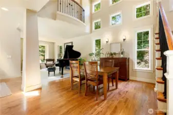Stunning with with vaulted ceilings and walls of windows!