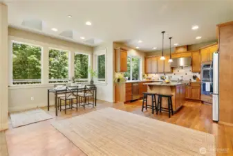 Looking from family room toward kitchen