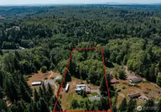 Arial view of 4.83 acre property