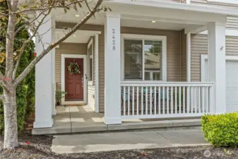 Covered front porch and entryway.