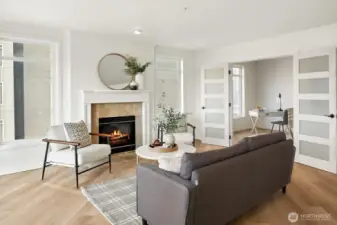 Great room flows into 3rd bedroom