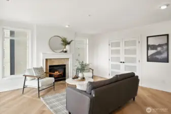 Cozy gas fireplace