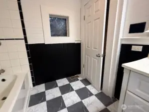 Newly painted updated bathroom downstairs