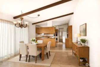 Virtually Staged Family Room / Small Dining Room