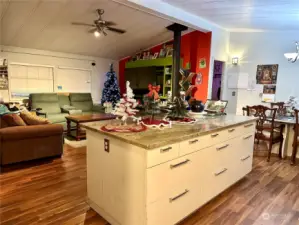 island with brand new granite