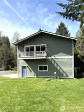This 1100 square foot office includes a balcony that provides a serene view of the water