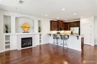 living room open to kitchen