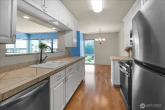 View of kitchen from entryway