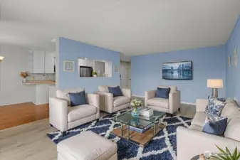 Virtually staged living room