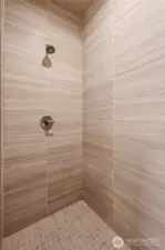 Walk in tile shower