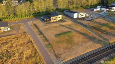 Drone view of property