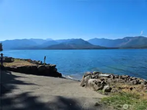The view across Hood Canal towards the Olympic Peninsula and the Olympic Mountain Range
