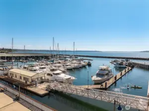 Right on the Des Moines Marina, a highly sought-after spot for waterfront walking, dining, and entertainment.
