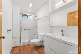 Beautifully remodeled primary bathroom.