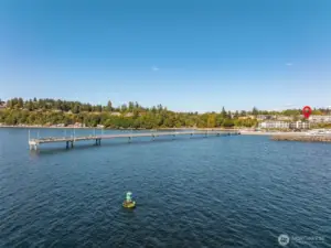 Direct access from your building to the pier stretching over Puget Sound.