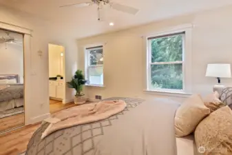 Entrance to the bathroom through opening.