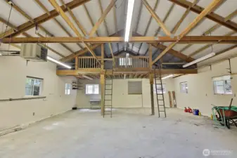 30 ft by 60 ft shop with loft. Sellers have not used this space as a shop space.