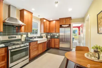 Kitchen with ss appliances.