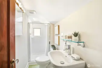 Convenient upper floor bathroom.