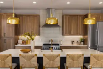 Expansive quartz entertaining island