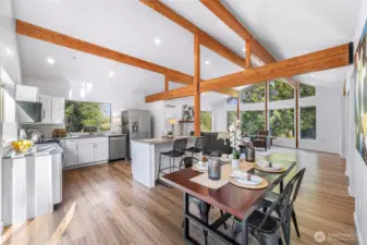Dining area could accommodate 10-12 around a table.