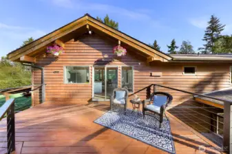 Upper level deck in the back is a very peaceful space.