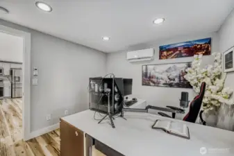 The main bedroom is away from the rest of the house.